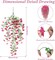 4 Pack Artificial Hanging Orchid Flowers for Outdoor UV Resistant Fake Hanging Plants Faux Flower Bouquet Trailing Vines for Home Garden Wall Porch Patio Wedding Party Decoration (4, Rose Red)
